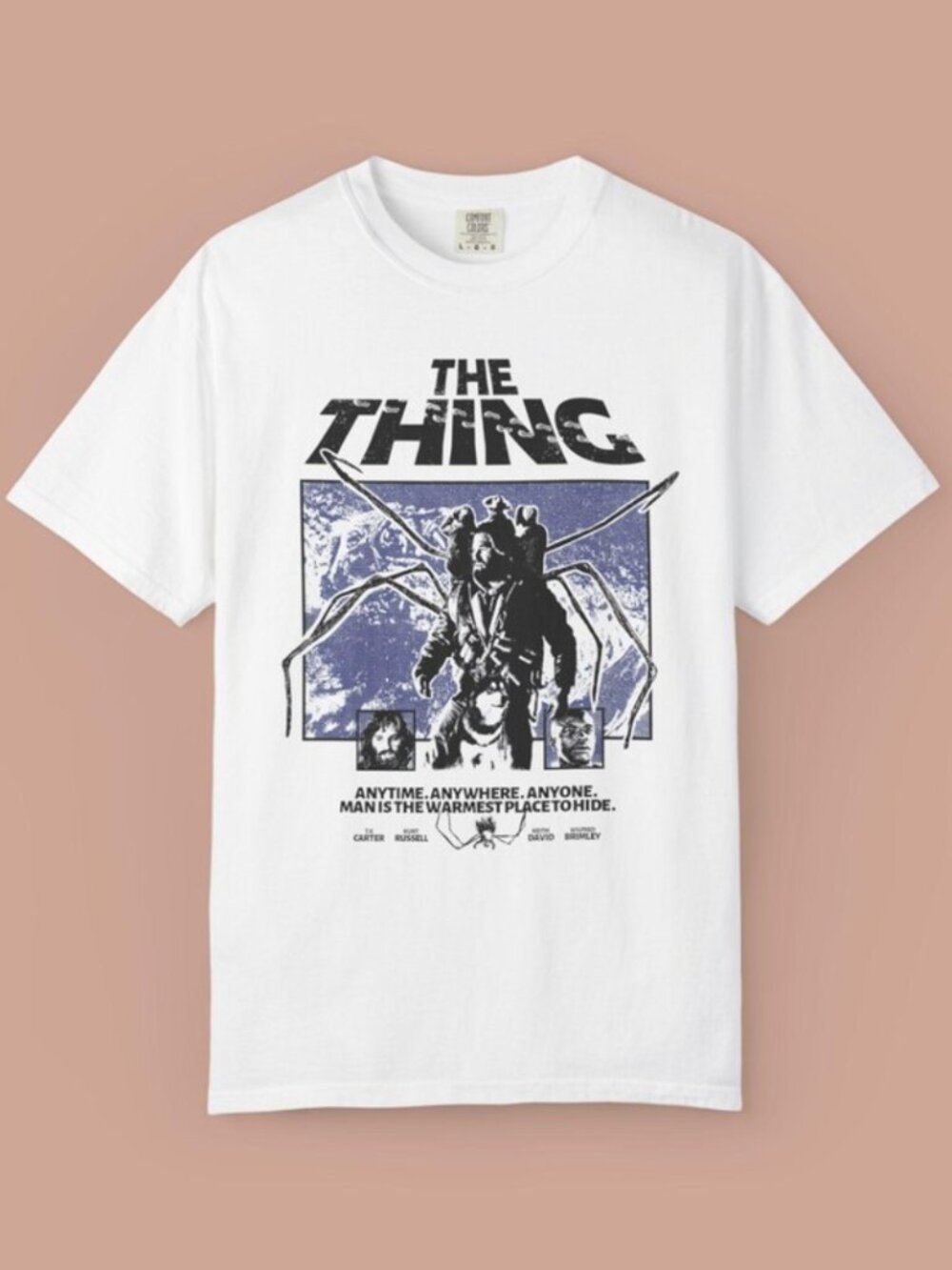 The Thing Sci-Fi Horror Movie Graphic Tee White Kurt Russell T-Shirt